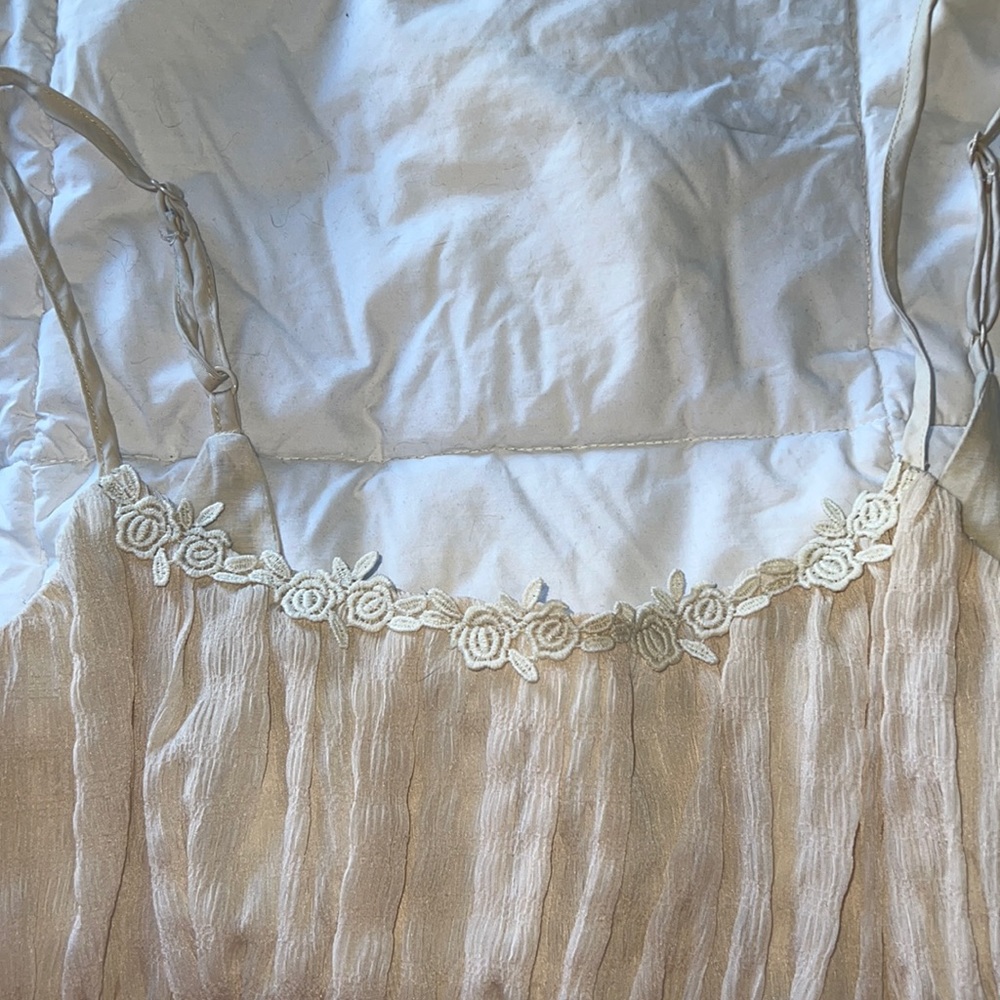 Cream Linen Mini Dress